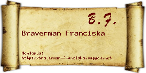 Braverman Franciska névjegykártya